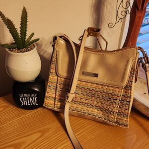 Liz Claiborne Tan and Multicolor Crossbody Bag